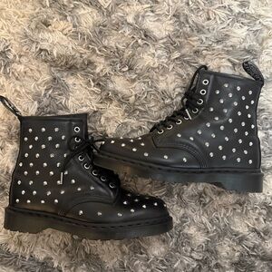 Studded Black Doc Martens Combat Boots